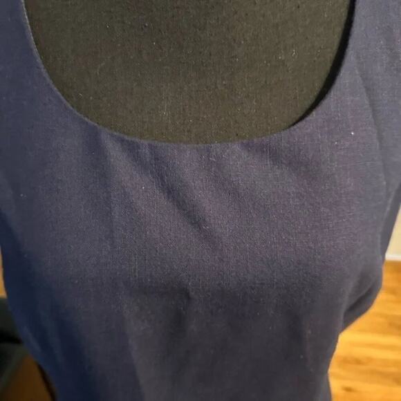 Vintage Oleg Cassini Sleeveless Navy Blue Sheath Dress – Timeless Elegance - Picture 8 of 8